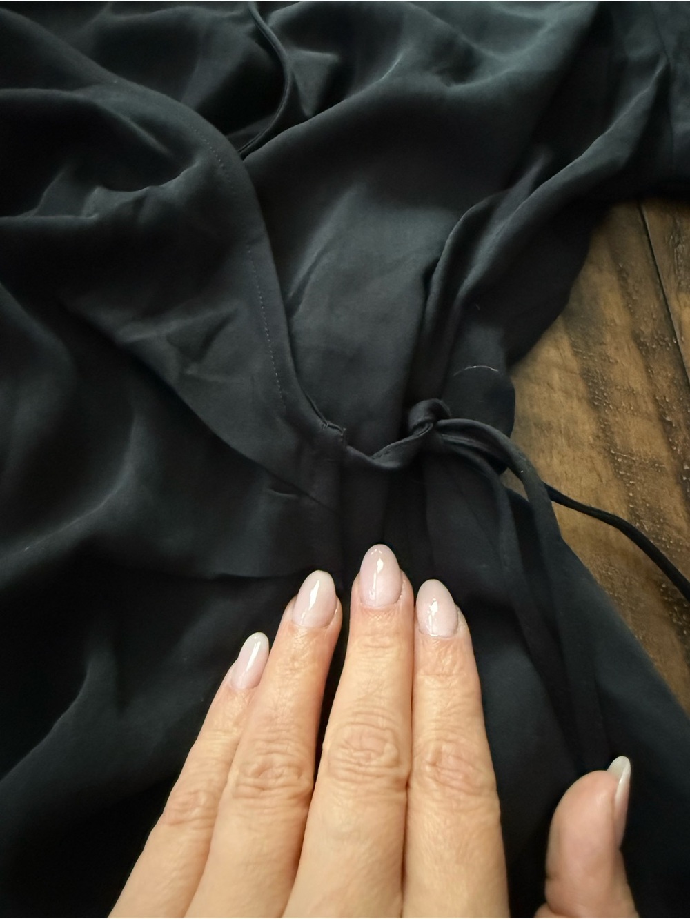 Sz Med H&M Black Long Sleeve Wrap Blouse - Picture 3 of 10